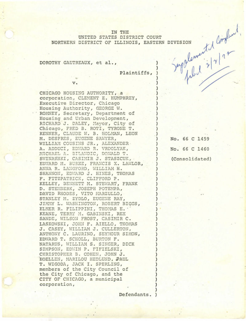 Supplemental Complaint against Mayor, members of City Council and City of Chicago.