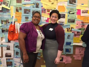 Lolita Cleveland, Resource Coordinator at Chicago-based Youth Guidance, and Angela Bailey, Senior Policy Associate at BPI, at the statewide Innovation Zone Conference November 10 in Bloomington.
